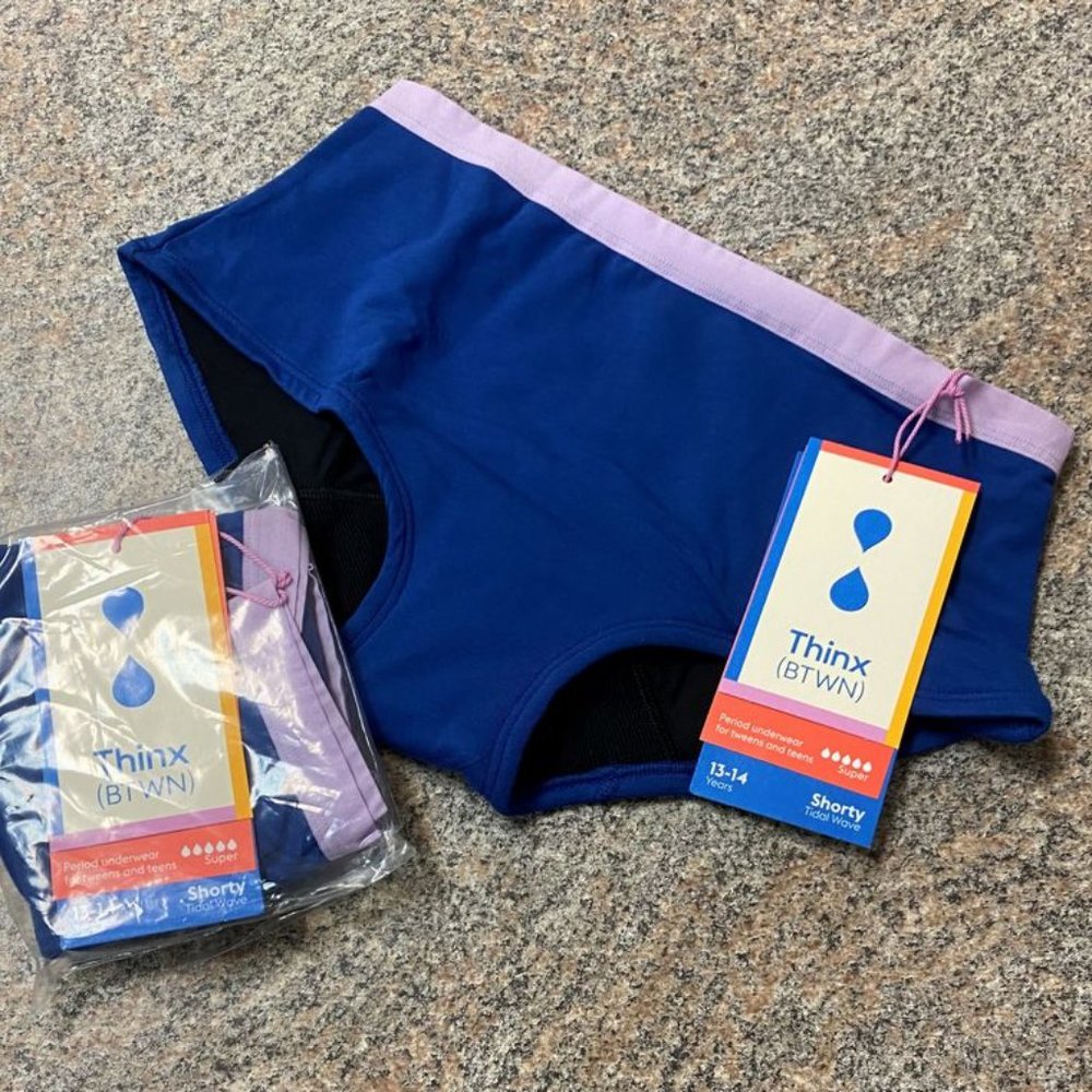Thix Btwn Shorty Fit Period Underwear sz 13/14 NWT NEW ~ 1 Pair Navy